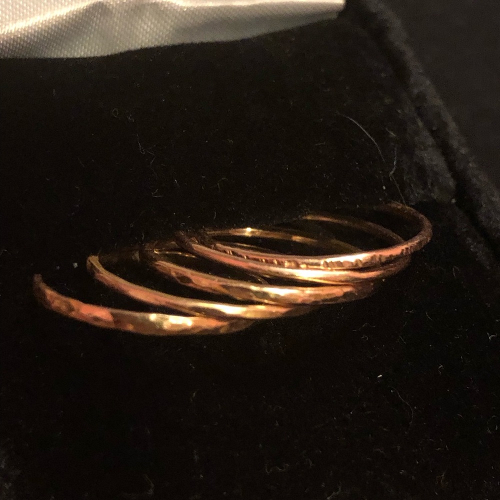 10k Rose Gold Stackable Rings band - Picture 3 of 8